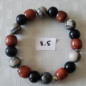 Black line Jasper, wood fashion bracelet